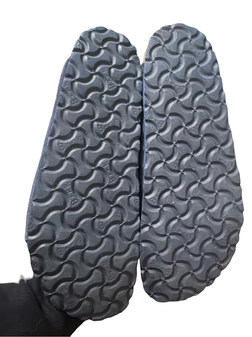 Birkenstock Navy Shearling Double-Strap Sandals - Picture 6 of 9